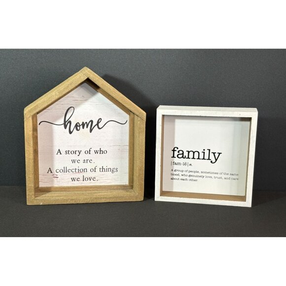 Hearthside Collection Other - Home And Family Tabletop Sign Signs Wood Frame Rustic Home Decor
